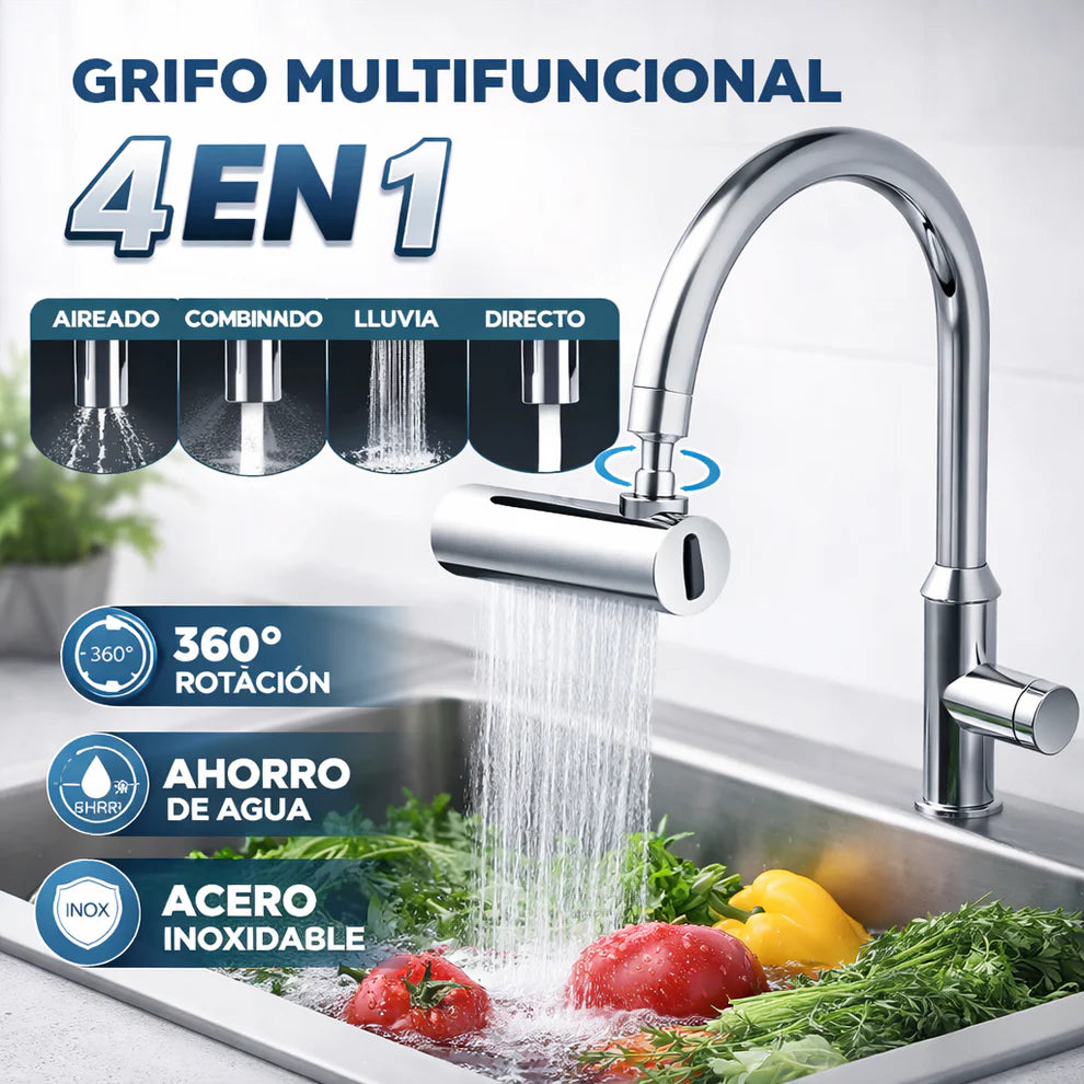 GRIFO DE COCINA 360° 4 EN 1 – LIMPIEZA POTENTE (ENVIO GRATIS PAGA EN CASA)