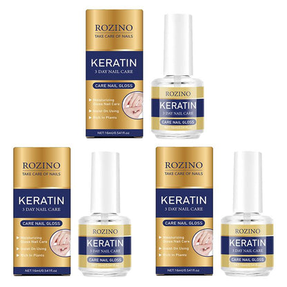 【Set of Three】Rozino 3 Days Nail Care - Keratin Amino Acid Formula for Superior Nail Nourishment Manicure Treatment with High Brightness & Scratch Resistance 16Ml