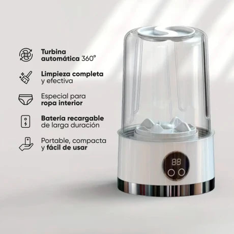 Mini Lavadora Portátil Más higiene, menos esfuerzo y ahorro real en cada lavado